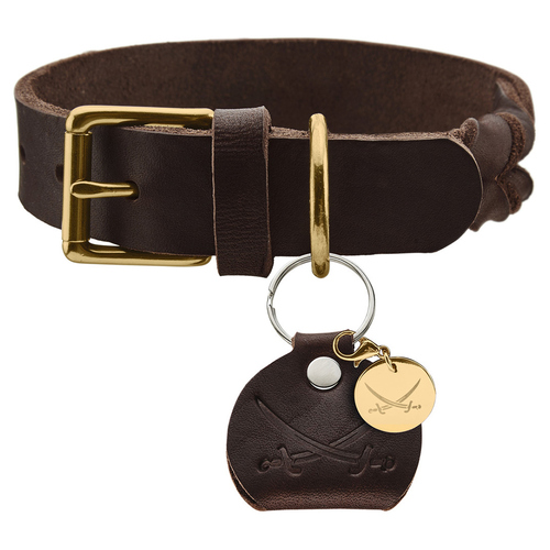 Hunter Halsband Sansibar Solid dunkelbraun, Größe: 45 cm / Breite: 2,6 cm