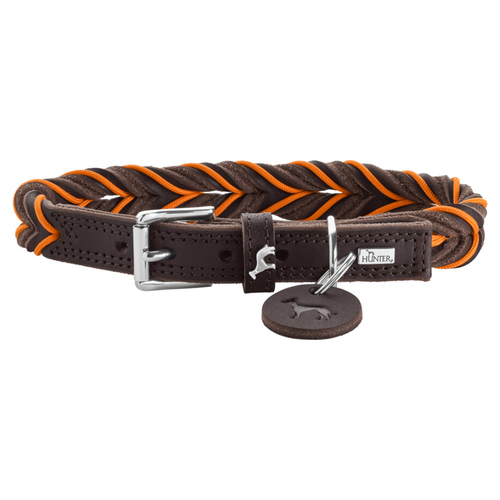 Hunter Halsband Solid Education Cord dunkelbraun/orange
