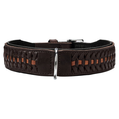 Hunter Halsband Solid Education Exclusive dunkelbraun/schwarz, Größe: M-L