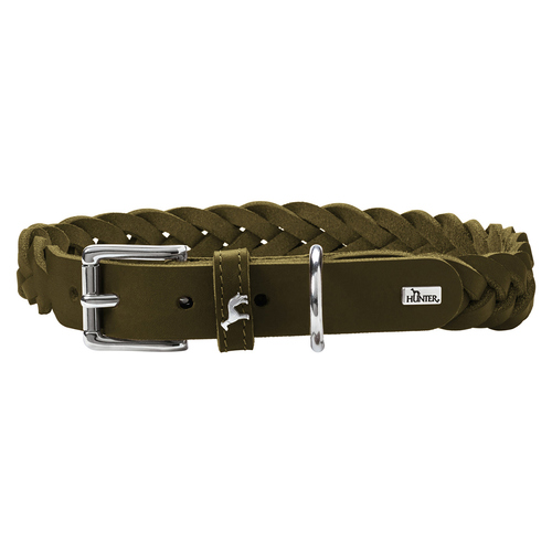 Hunter Halsband Solid Education Special oliv, Größe: S-M / Breite 2,5 cm