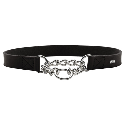Hunter Halsband mit Kette Aalborg schwarz, Größe: L / Breite: 4,5 cm