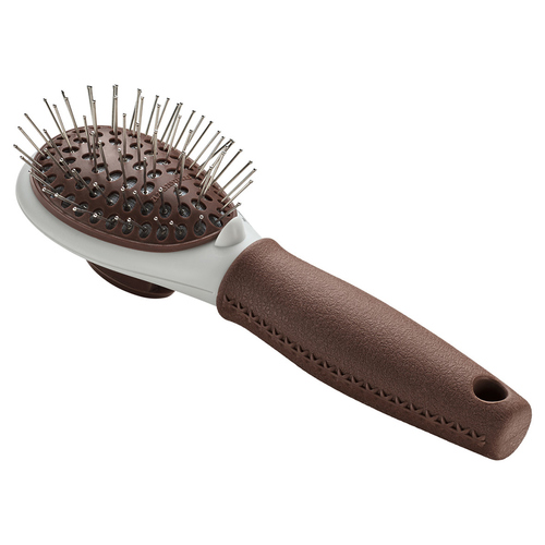 Hunter Pflegebürste Spa selbstreinigend braun/grau für Katzen