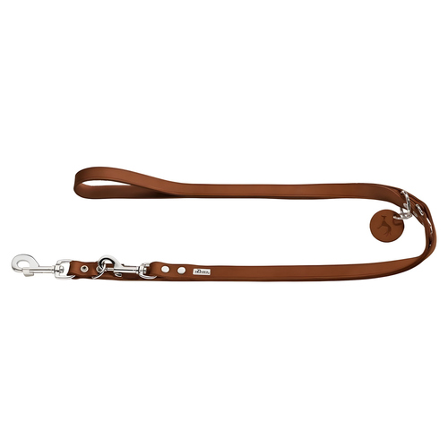 Hunter Verstellbare Fühlleine Rindsleder cognac, Maße: 300 cm / 13 mm
