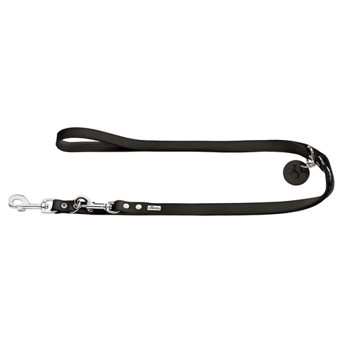 Hunter Verstellbare Fühlleine Rindsleder schwarz, Maße: 300 cm / 13 mm