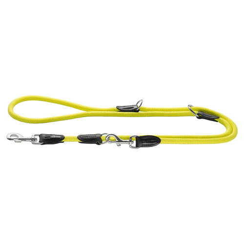 Hunter Verstellbare Führleine Freestyle Neon gelb, Maße: 10 mm / 200 cm