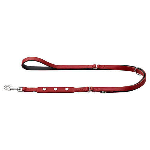 Hunter Verstellbare Führleine Love rot/schwarz, Maße: 200 cm / 18 mm