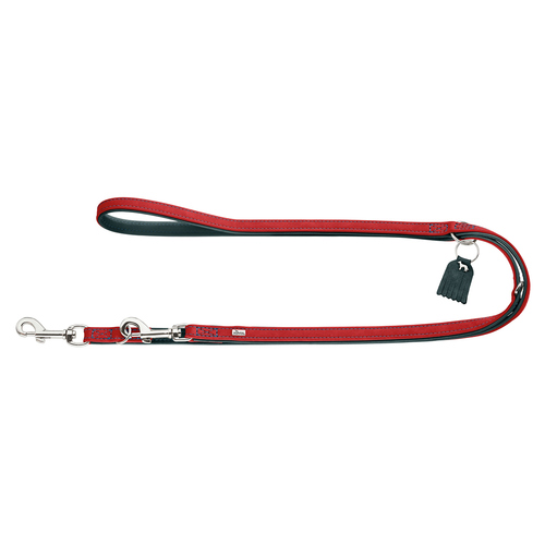 Hunter Verstellbare Führleine Lucca rot/türkis, Maße: 20 mm / 200 cm