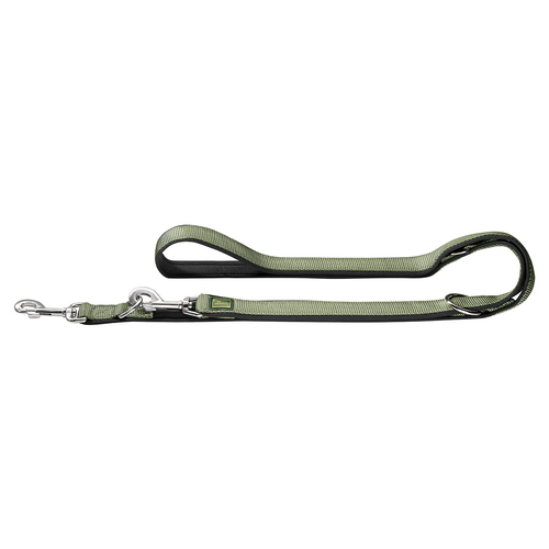 Hunter Verstellbare Führleine Neopren oliv/schwarz, Maße: 15 mm / 200 cm