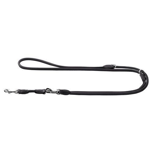 Hunter Verstellbare Führleine Round & Soft Petit Elchleder schwarz