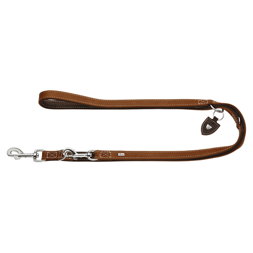 Hunter Verstellbare Führleine Tara cognac/dunkelbraun, Maße: 20 mm / 200 cm