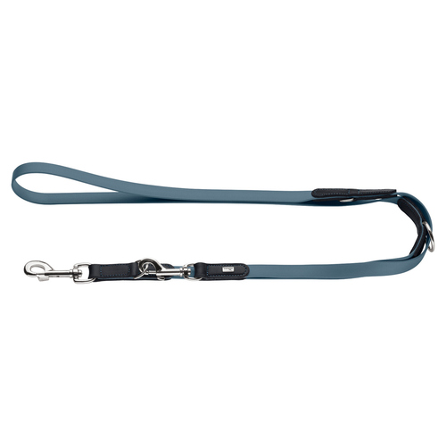 Hunter Verstellbare Führleine Wolmar rauchblau/schwarz, Maße: 16 mm / 200 cm