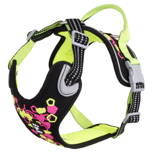 Hurtta Hundegeschirr Weekend Warrior Neon Harness licorice, Größe: 100-120 cm