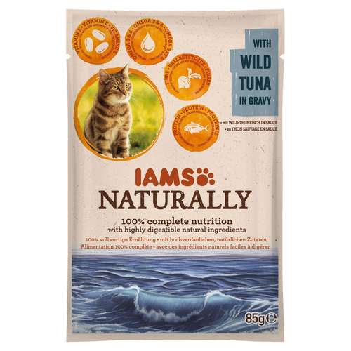 IAMS Naturally Adult mit Wildem Thunfisch in Sauce 85 g