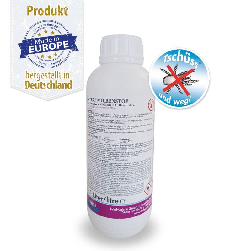 INTER®HYGIENE - INTER MILBENSTOP - Verkleben von Milben - 1 Liter Konzentrat
