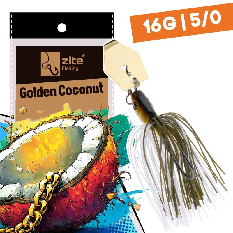 Inzite Blader Bladed Jig 16 g – Haken 5/0 – Golden Coconut – Starke Vibration & Trailerfähig