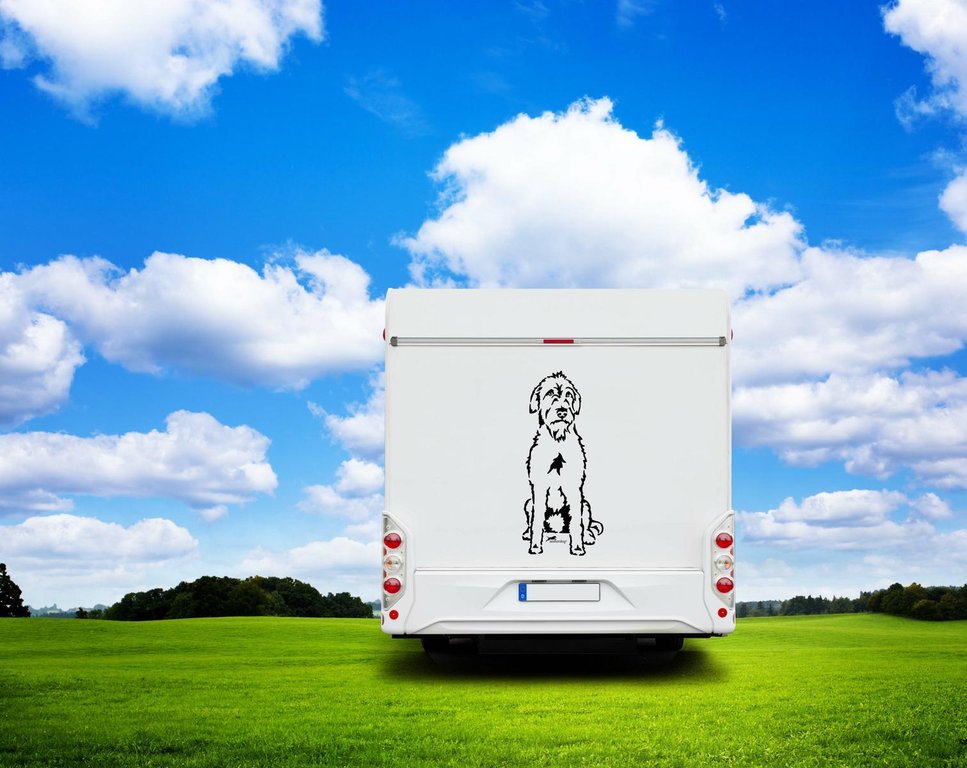 Irischer Wolfshund Auto Wohnmobil Aufkleber I Wandtattoo - H30cm / Schwarz