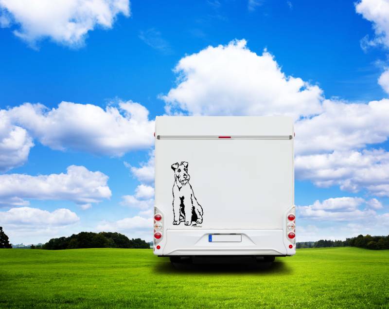 Irish Terrier Auto Wohnmobil Aufkleber I  Wandtattoo - H30cm / Weiß