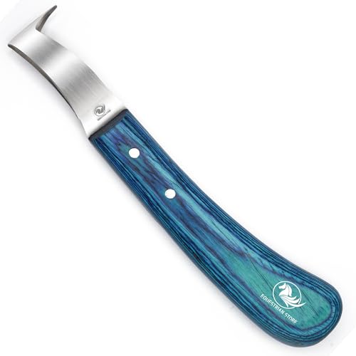 EQUESTRIAN STORE Double-Edged J2 Stainless Steel Hoof Trimming Loop Knife, Hoof Pick with Sheet Handle - Versatile Farrier Tool for Horse & Cow Hoof Care, Ideal for Farriers & Horse Owners. von EQUESTRIAN STORE