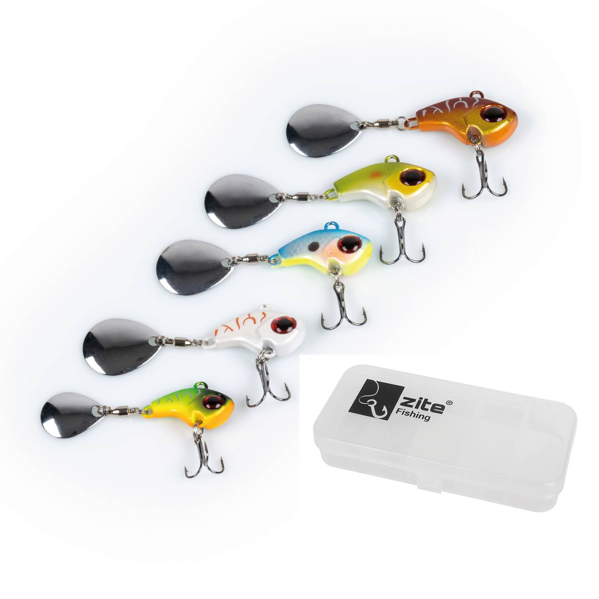 Jigspinner Set 10-20g 5 Stück Spin Jigs Bleikopfspinner in Box Zite Fishing