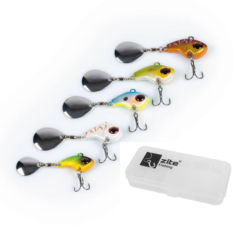 Jigspinner Set 10-20g 5 Stück Spin Jigs Bleikopfspinner in Box Zite Fishing