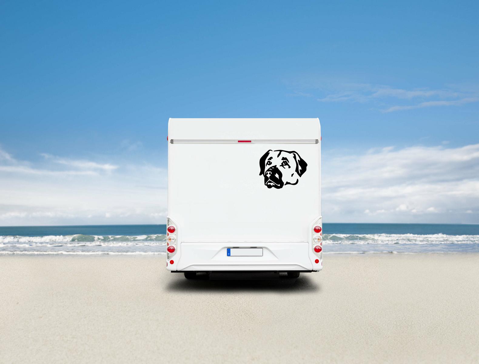 Kangal Kopf Auto Wohnmobil Aufkleber  I Wandtattoo - H50cm / Weiß