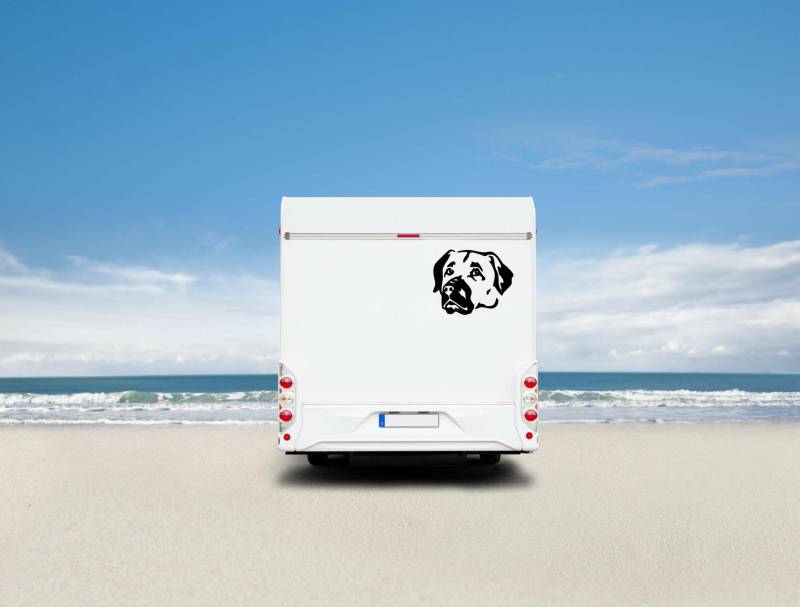 Kangal Kopf Auto Wohnmobil Aufkleber  I Wandtattoo - H50cm / Weiß