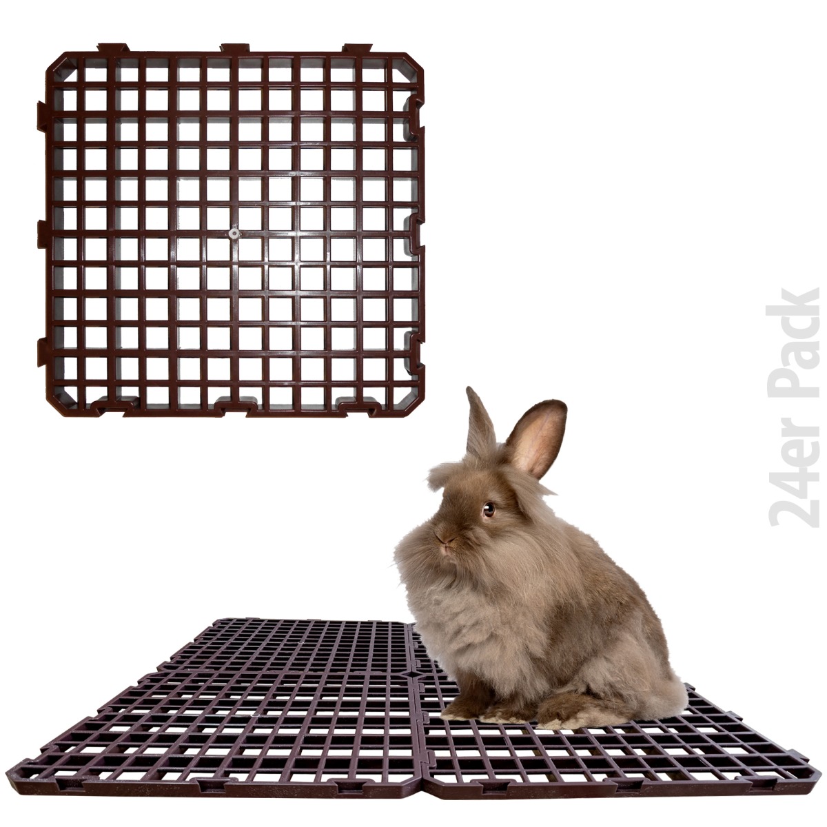 Kaninchenstall Bodenrost - Karogitter - Kunststoff -  25 x 25 cm - 24er Pack