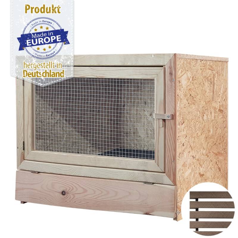 Kaninchenstall - Einzelstall mit Holzvorderfront - 60 x 60 - mit Bodenrost