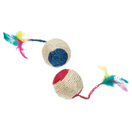 Karlie Sisal Spielball mit Feder und Rassel