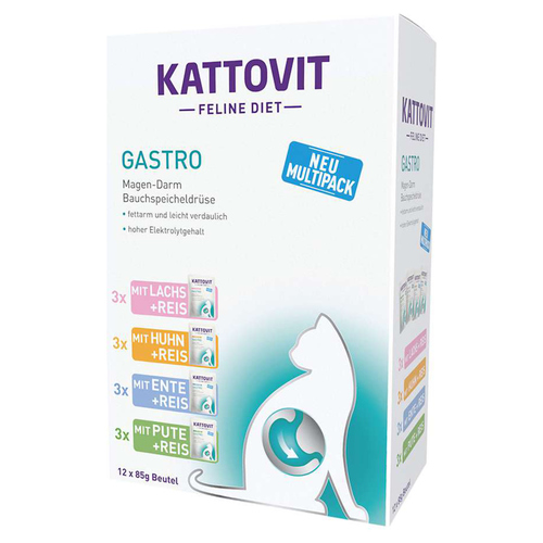Kattovit Feline Diet Gastro Multipack 12 x 85 g - 5 Stück