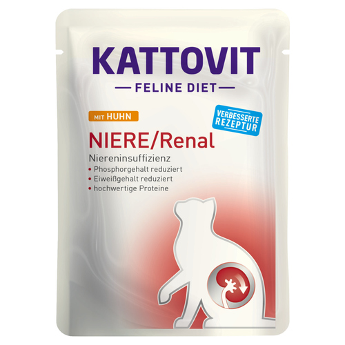 Kattovit Feline Diet Niere/Renal mit Huhn 85 g - 24 Stück