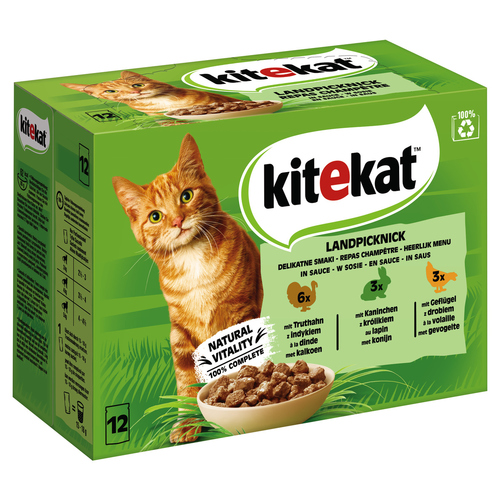 Kitekat Multipack Landpicknick in Sauce 12 x 85 g - 4 Stück