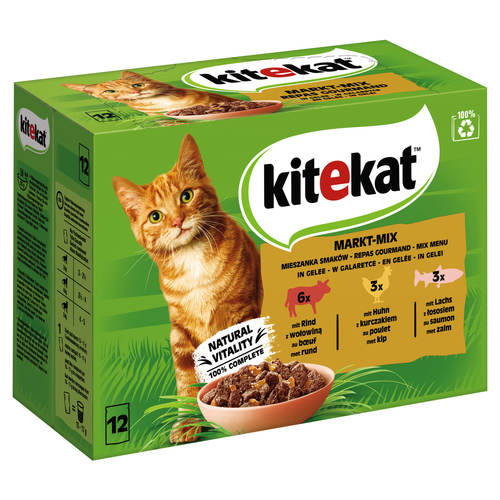 Kitekat Multipack Markt-Mix in Gelee 12 x 85 g - 4 Stück