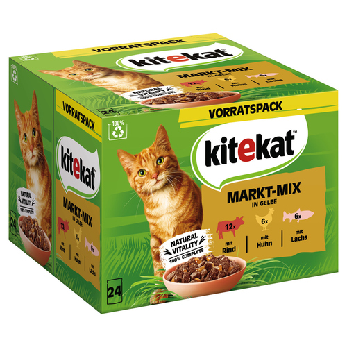 Kitekat Multipack Markt-Mix in Gelee 24 x 85 g - 2 Stück