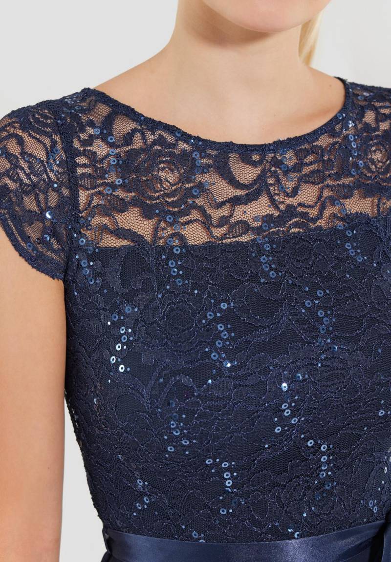 Cocktailkleid aus Spitze und Chiff
