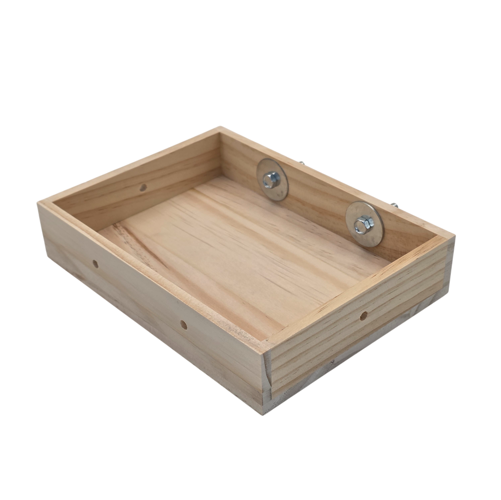 Kleintier-Futterschale / Futternapf / Sandbad - Holz - anschraubbar 20 x 15 cm Kleintier-Futterschale / Futternapf / Sandbad - Holz - anschraubbar 20 x 15 cm
