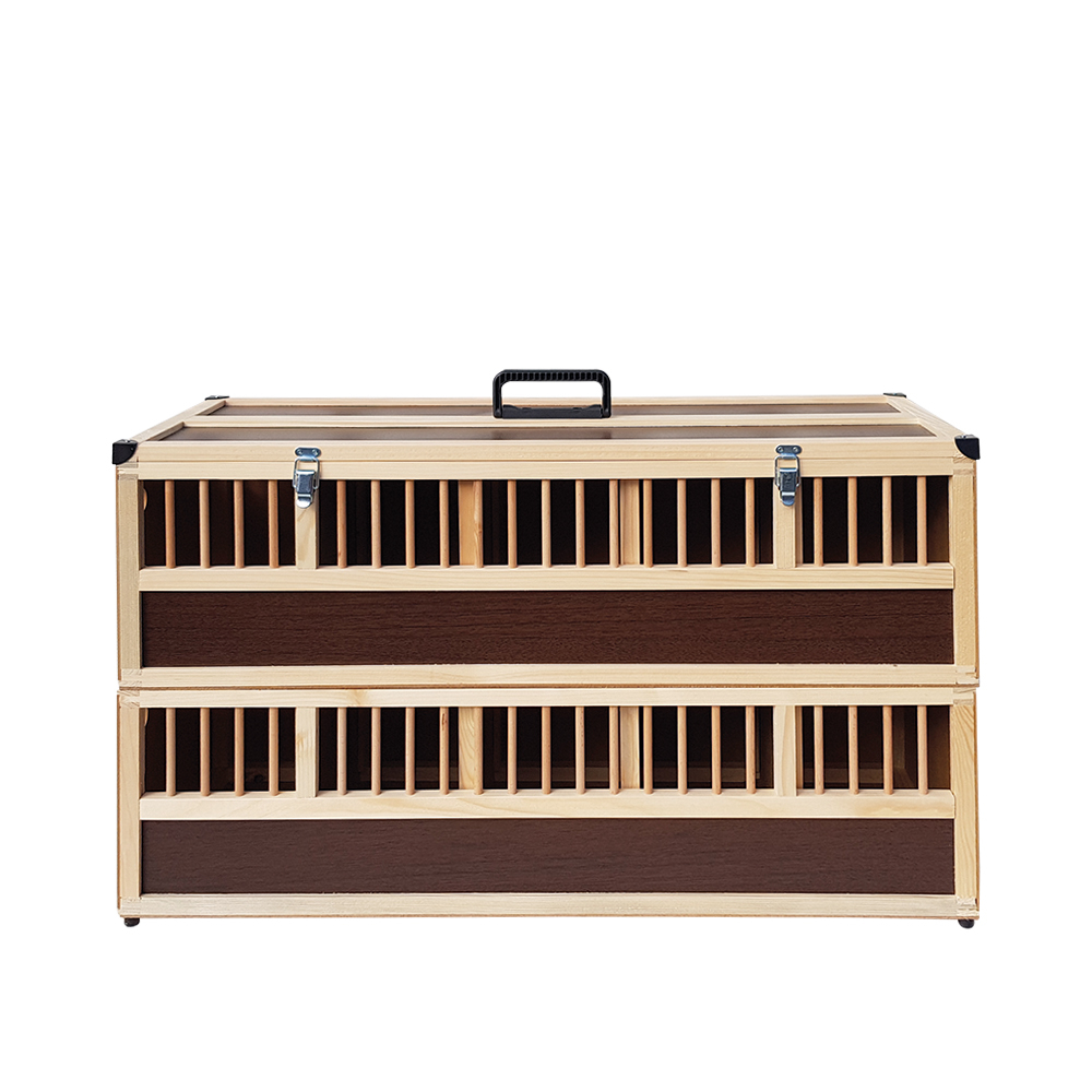 Kleintier-Transportbox aus Holz - 10 Abteilungen