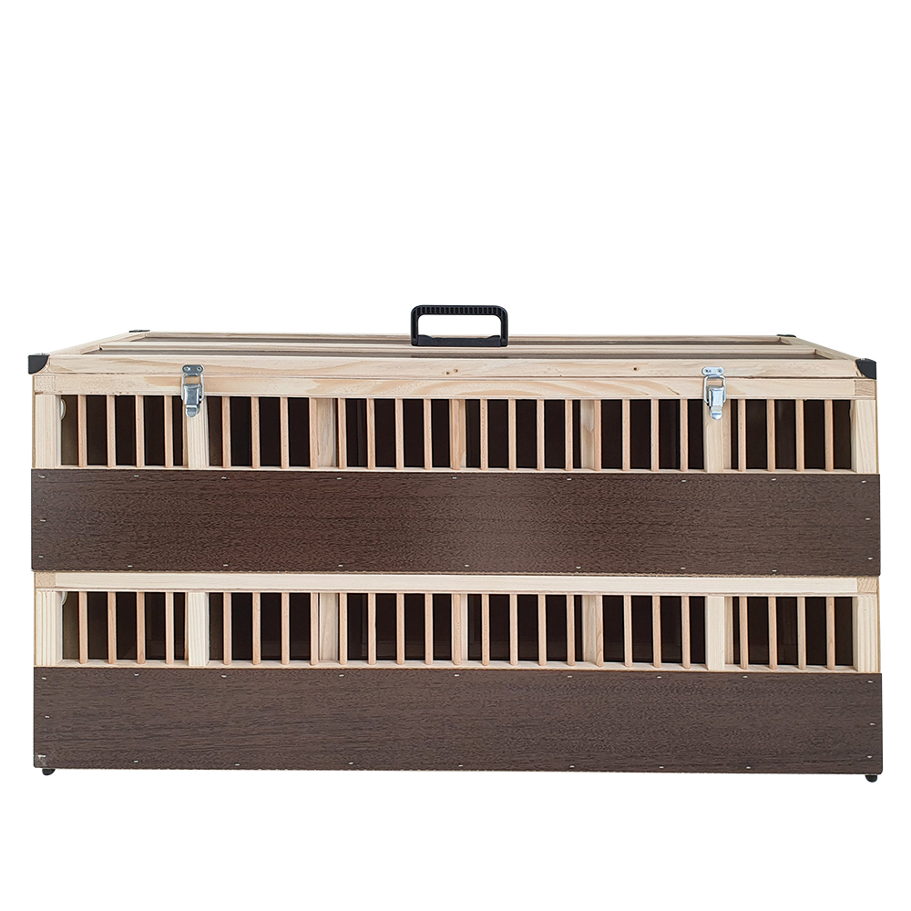 Kleintier-Transportbox aus Holz - 12 Abteilungen
