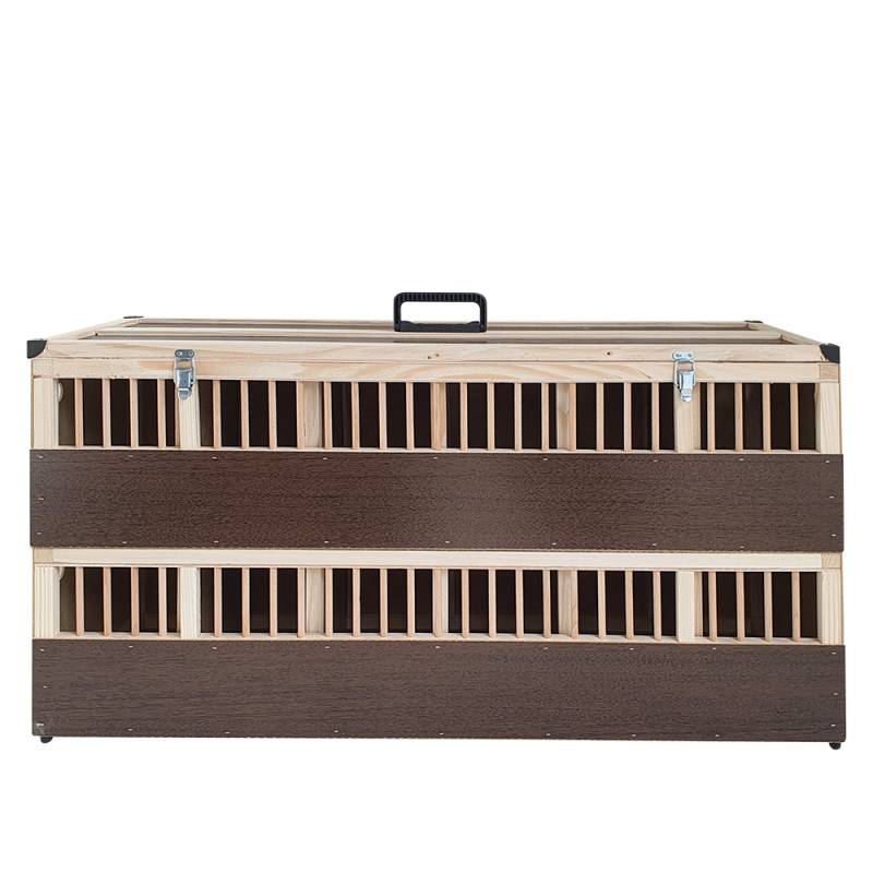 Kleintier-Transportbox aus Holz - 12 Abteilungen