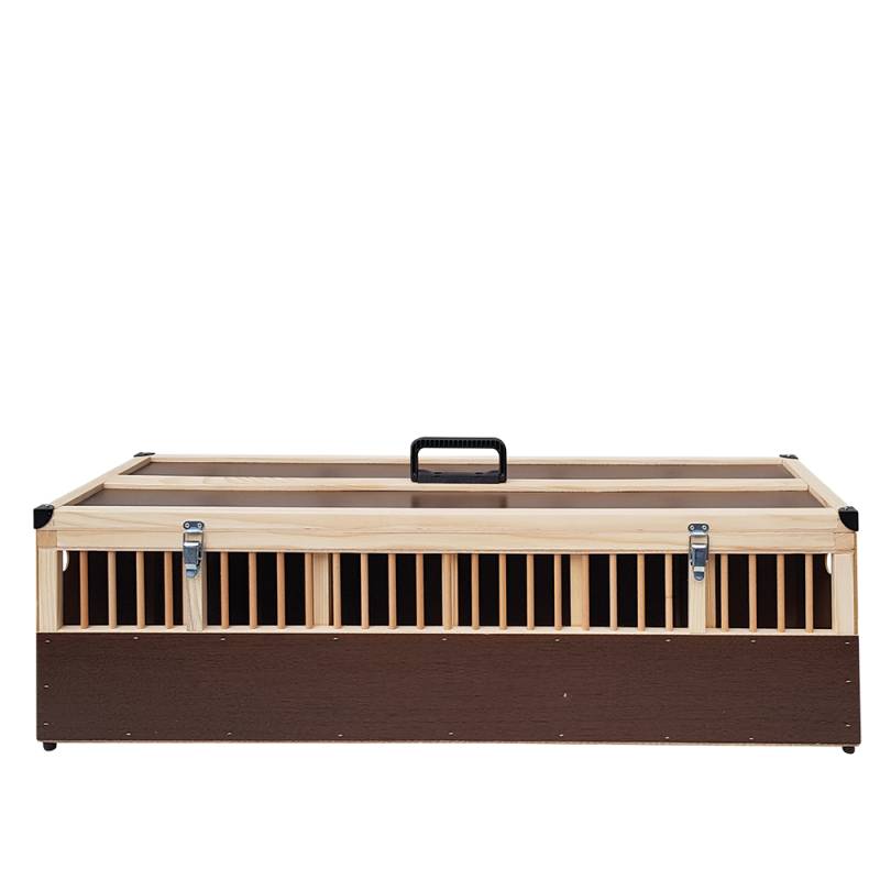 Kleintier-Transportbox aus Holz - 6 Abteilungen