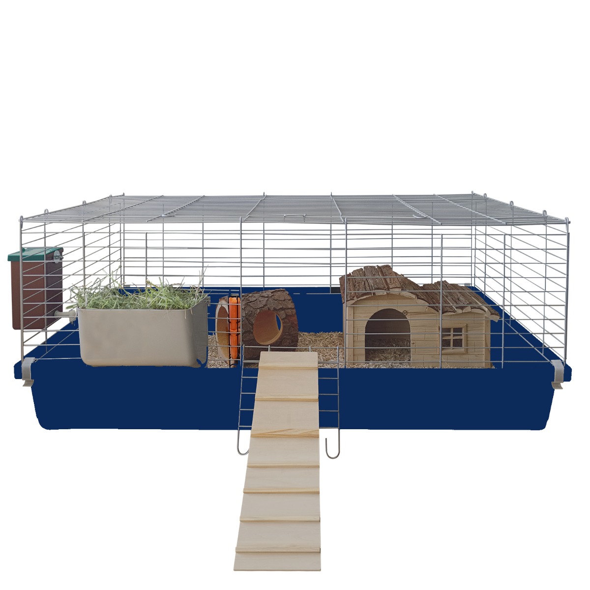Kleintierkäfig/Meerschweinchen Käfig/Nagerkäfig-120 cm-dunkelblau-Komplettset