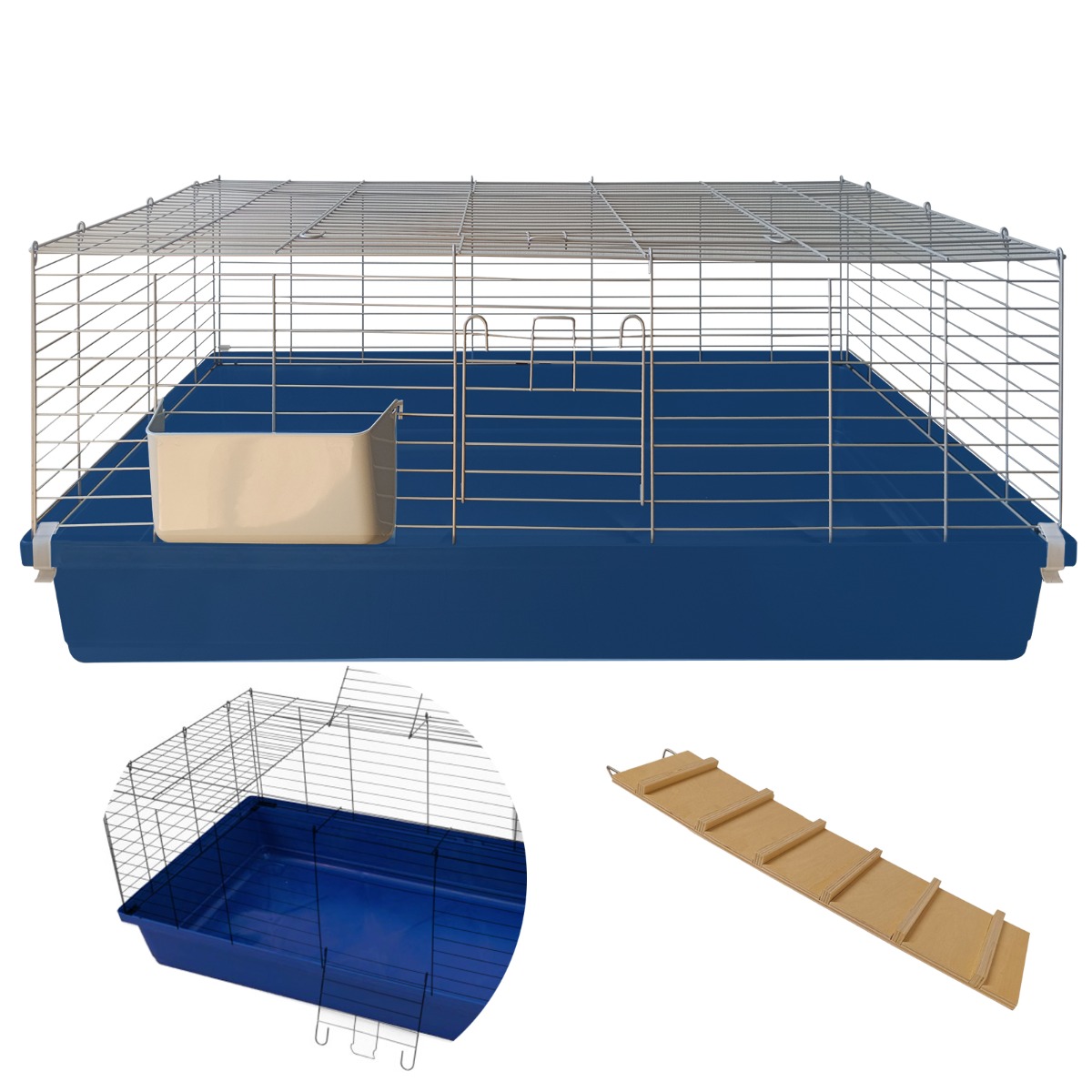 Kleintierkäfig / Meerschweinchen Käfig / Nagerkäfig - 120 cm - dunkelblau