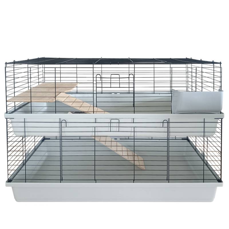 Kleintierkäfig / Meerschweinchen Käfig / Nagerkäfig - 120 cm - mit 2 Stockwerken