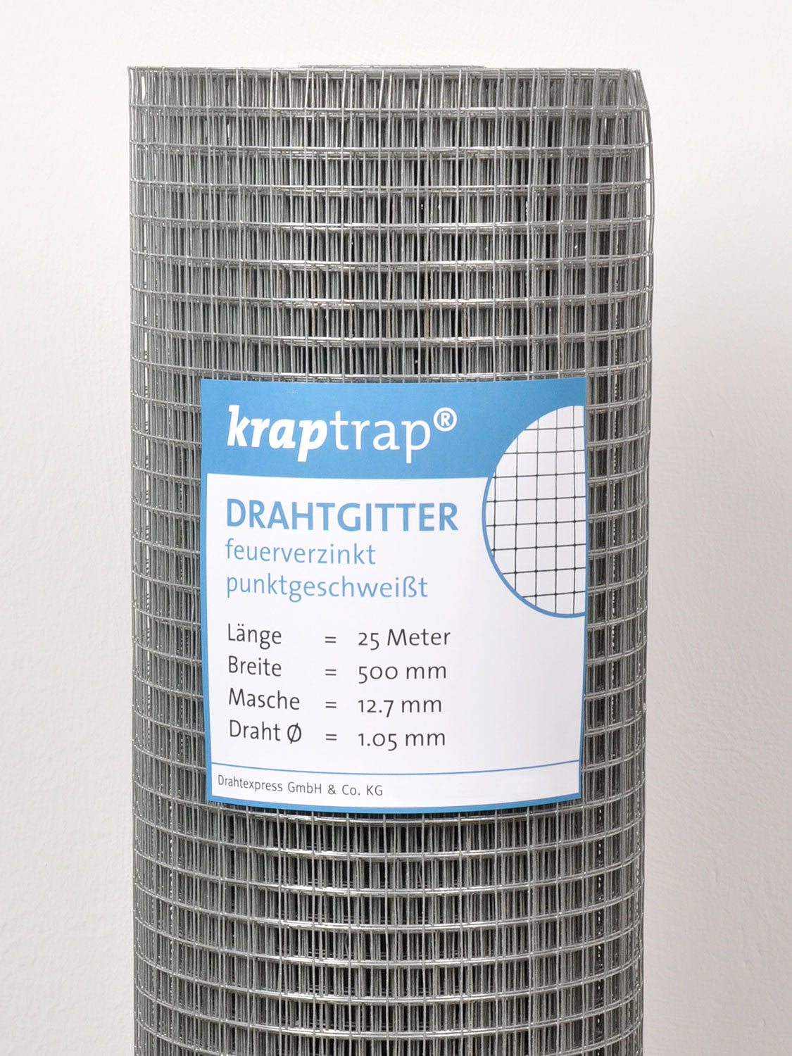 KrapTrap® feuerverzinktes Drahtgitter 12,7 x 12,7 mm mit 1,05 mm Stärke