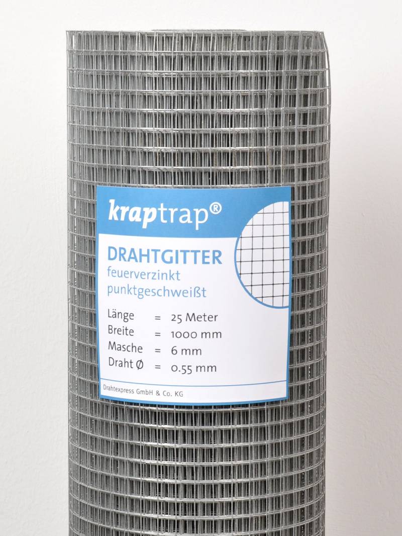 KrapTrap® feuerverzinktes Drahtgitter 6x6 mm mit 0,55 mm Stärke