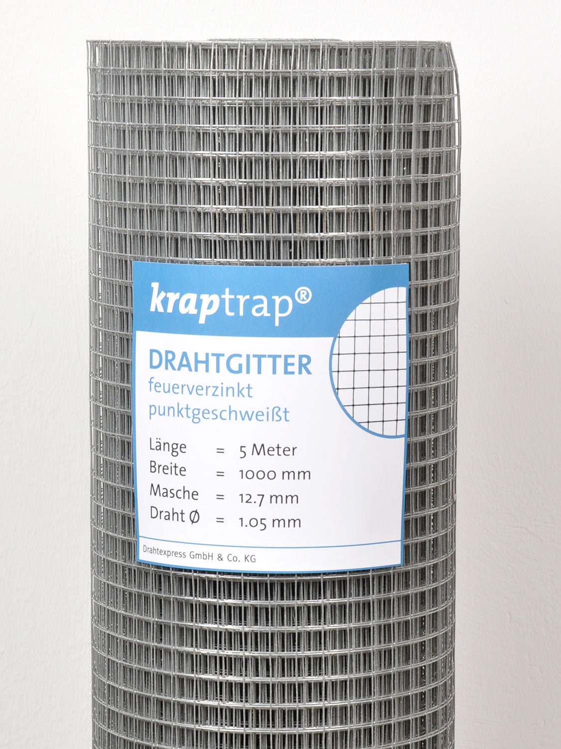 Kraptrap® feuerverzinktes Drahtgitter 12,7 x 12,7 mm mit 1,05 mm Stärke