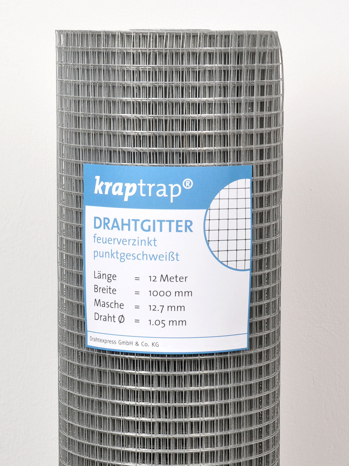 Kraptrap® feuerverzinktes Drahtgitter 12,7 x 12,7 mm mit 1,05 mm Stärke
