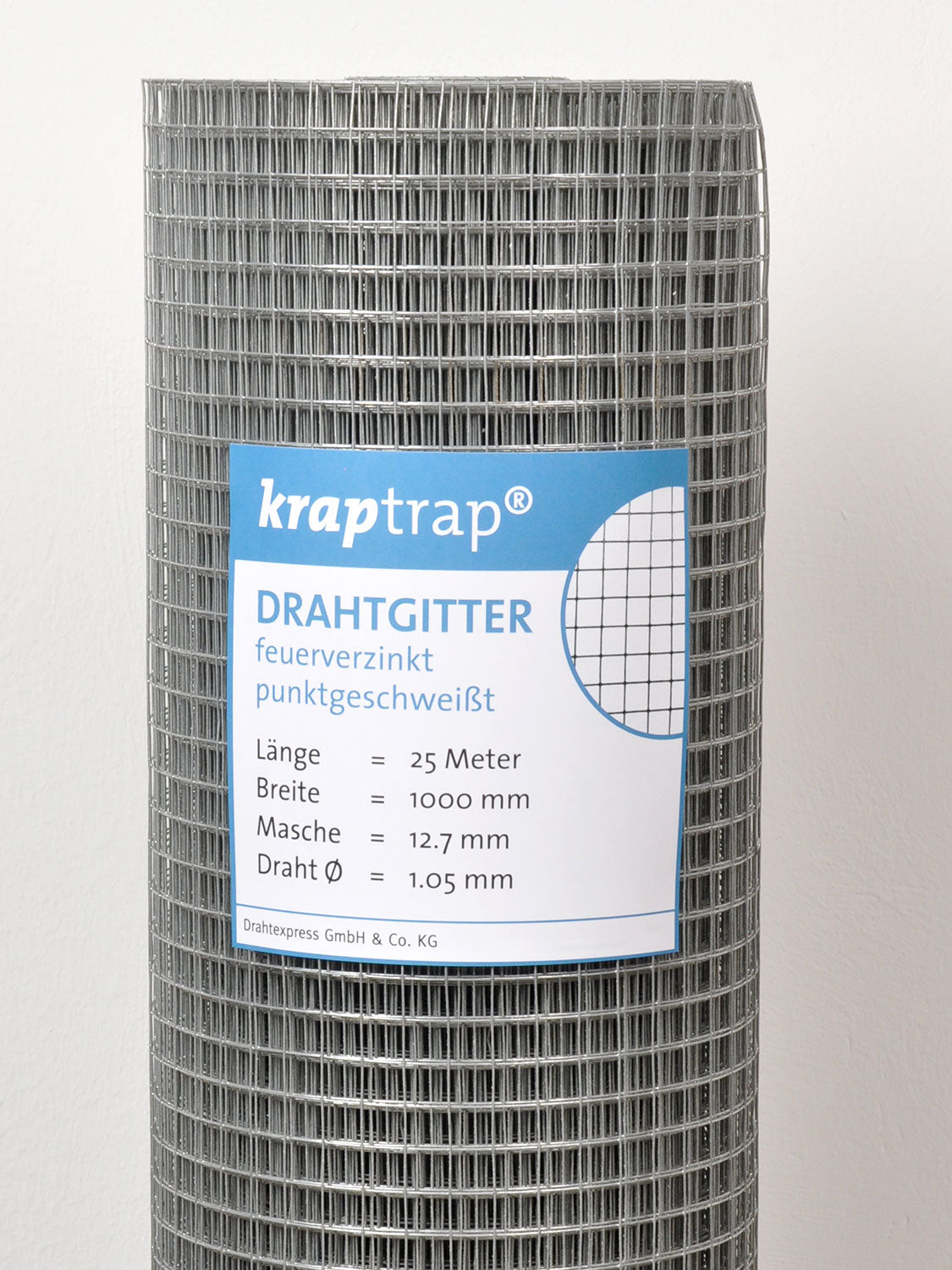 Kraptrap® feuerverzinktes Drahtgitter 12,7 x 12,7 mm mit 1,05 mm Stärke