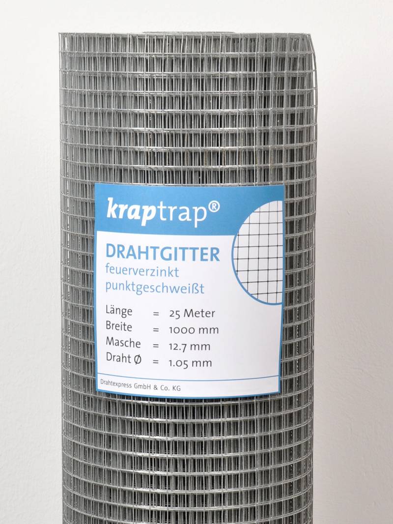 Kraptrap® feuerverzinktes Drahtgitter 12,7 x 12,7 mm mit 1,05 mm Stärke