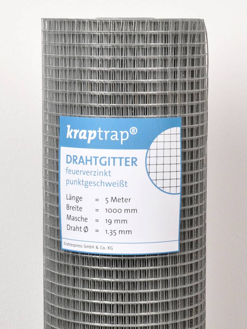 Kraptrap® feuerverzinktes Drahtgitter 19 x 19 mm mit 1,45 mm Stärke